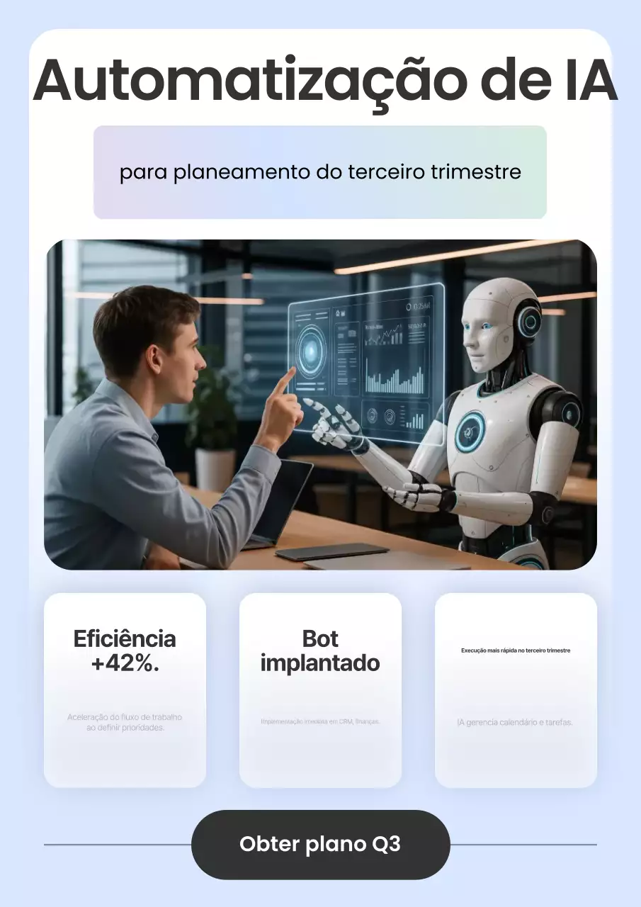 Planejamento de IA em estilo futurista com gradiente azul