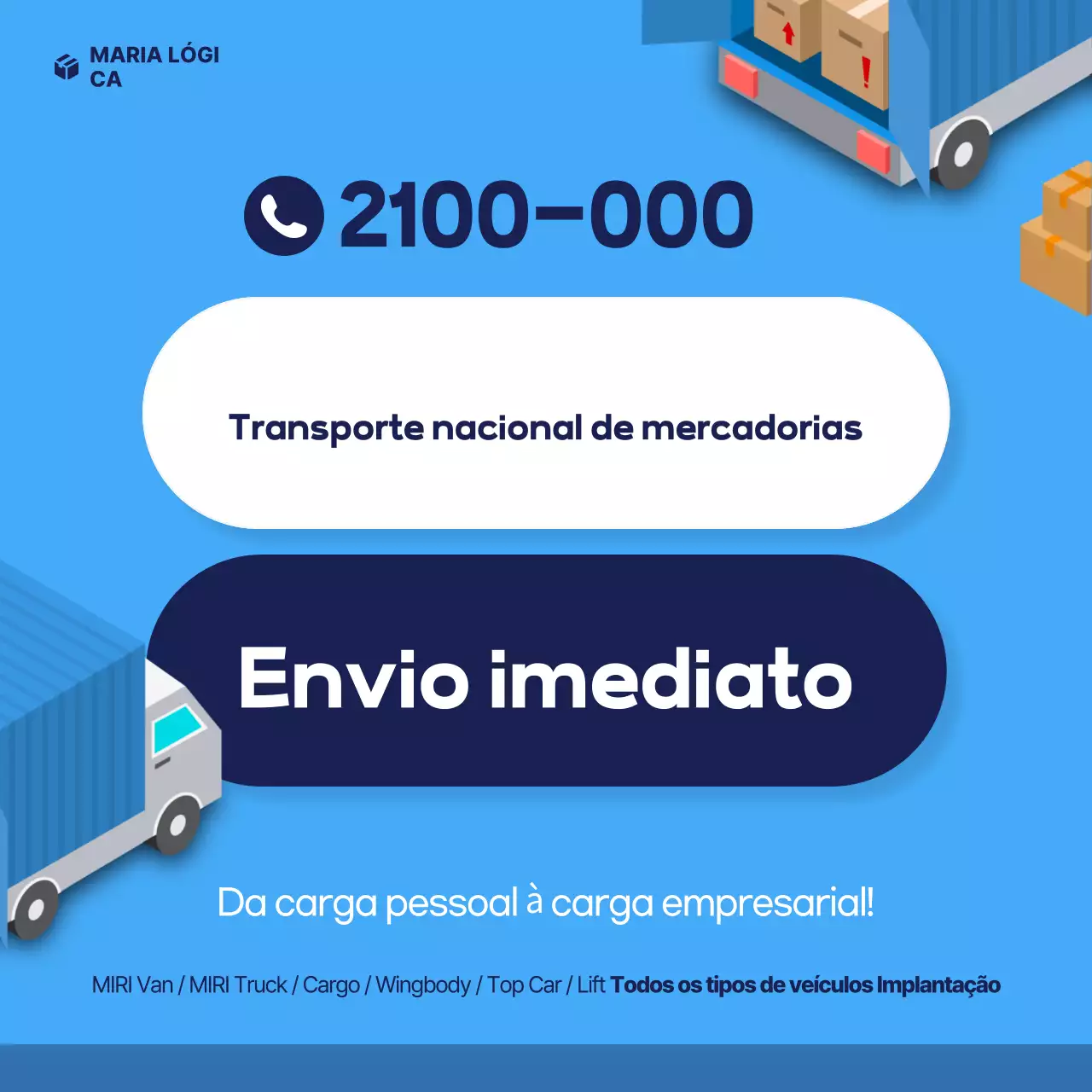 Promoção de Transporte de Carga Blue Baby