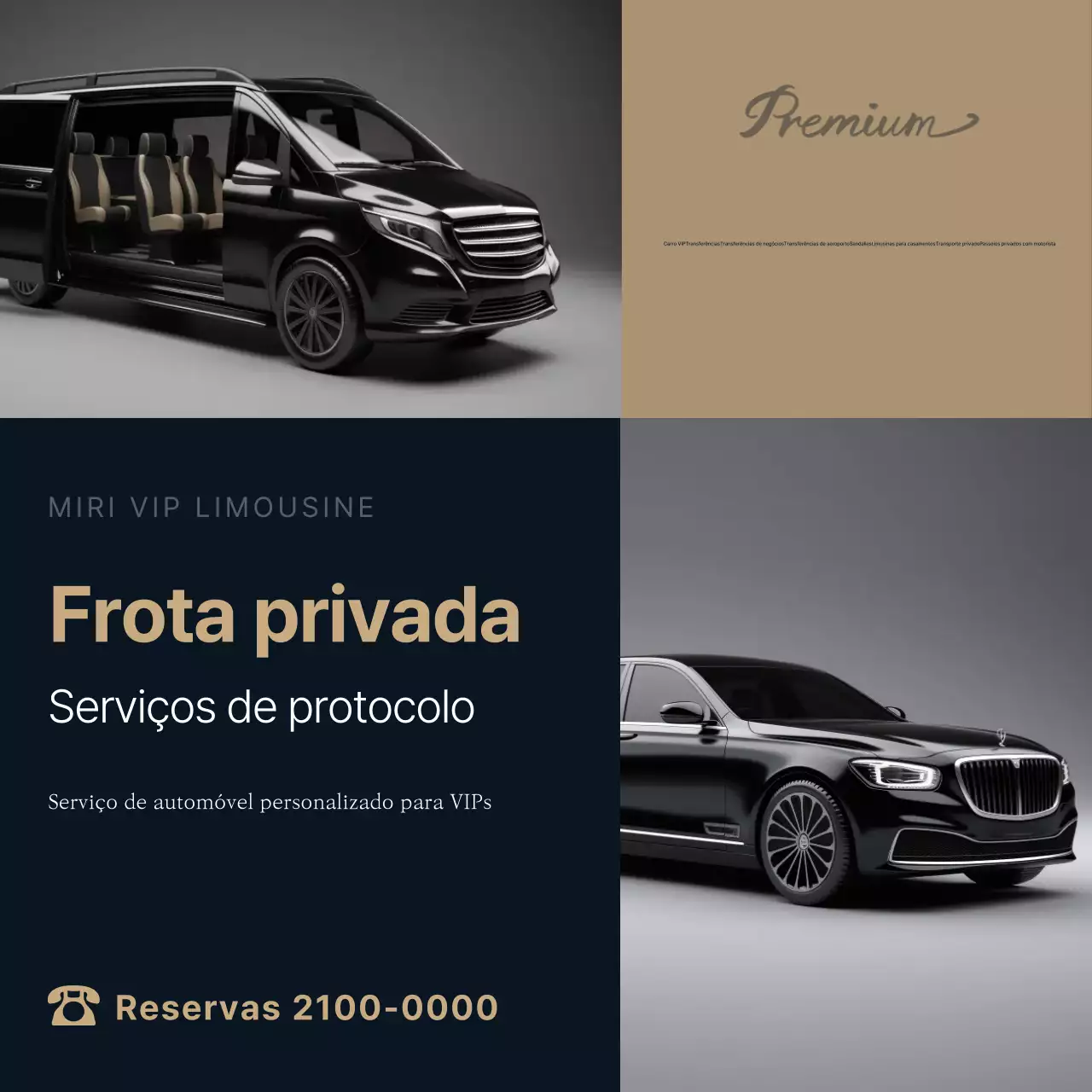 Anúncio de serviço de carro de luxo preto