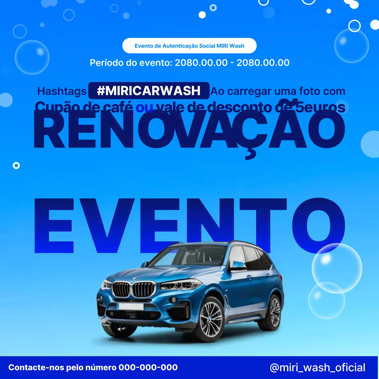 Promoção do evento Blue Modern Car