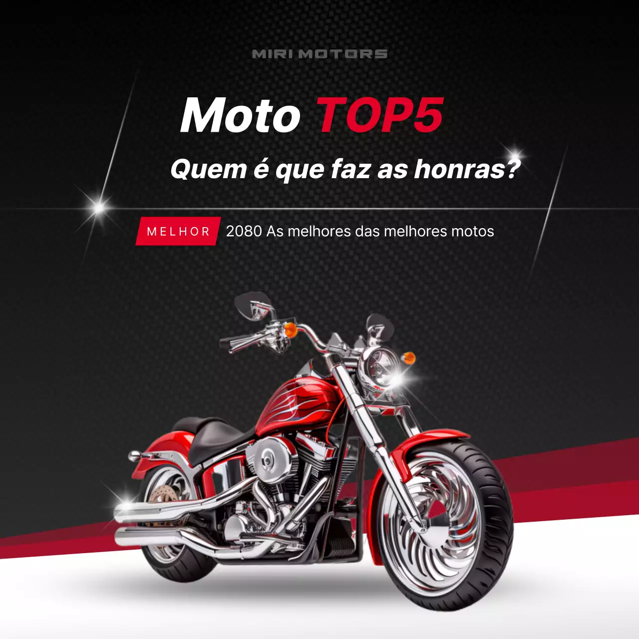 Anúncio de motocicleta moderna vermelha