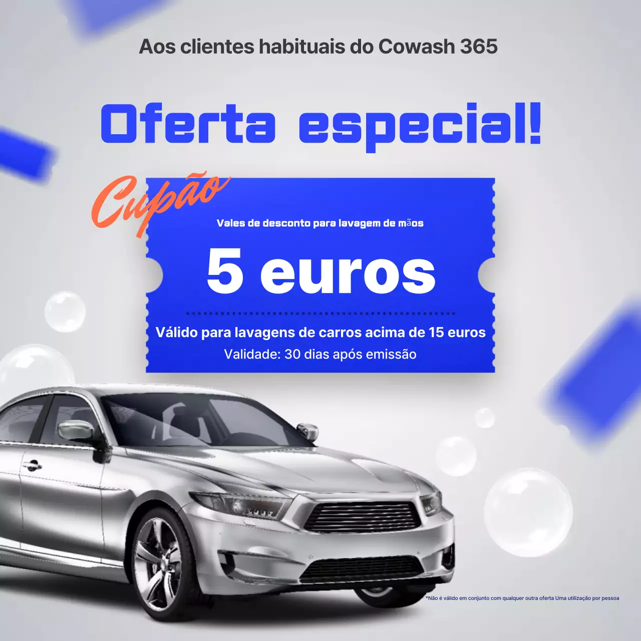 Desconto na Lavagem de Carros Blue Modern