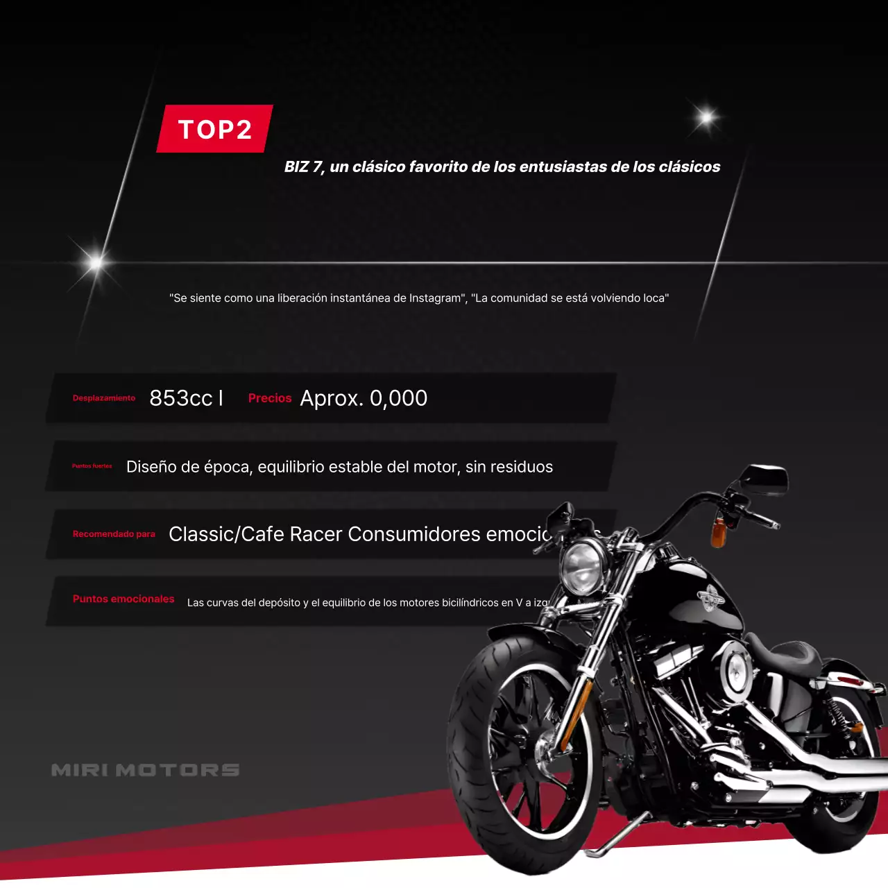 Anuncio de motocicleta moderna roja