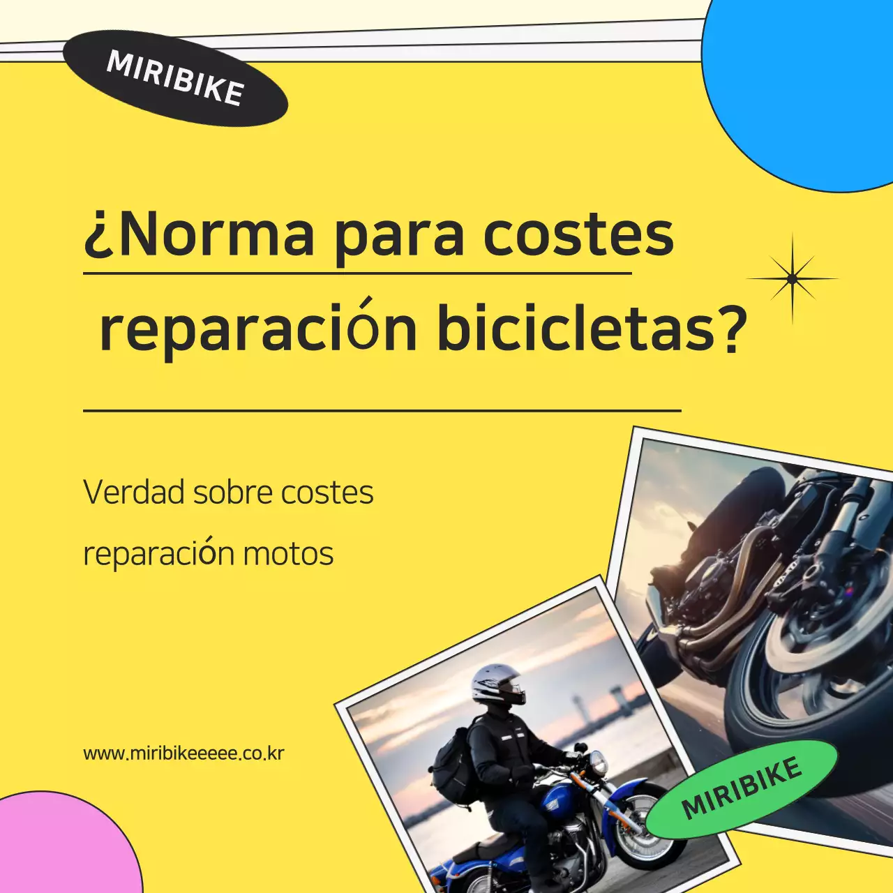 Anuncio kitsch amarillo de reparación de motocicletas