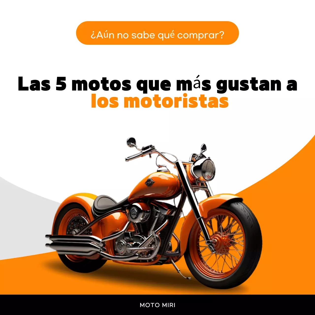 Anuncio de motocicleta moderna de color naranja