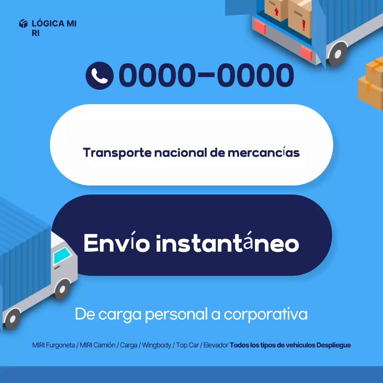 Promoción de transporte de carga de Blue Baby