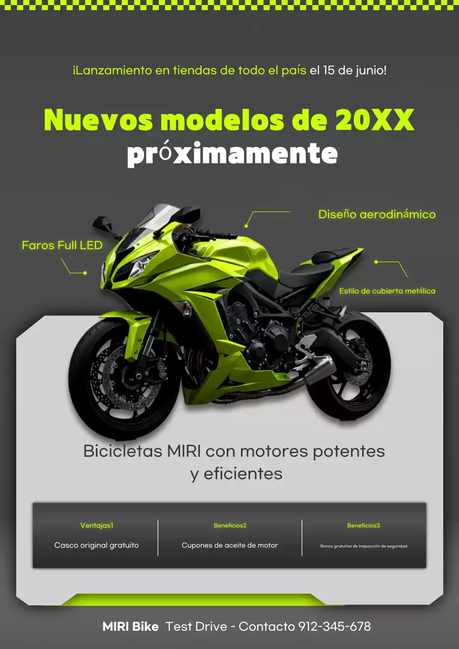 Anuncio del lanzamiento del nuevo modelo Neon Modern Bike