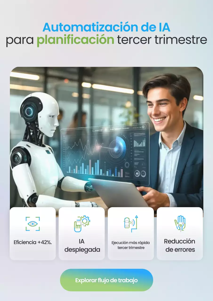 Promoción de planificación de IA de estilo futurista con degradado azul