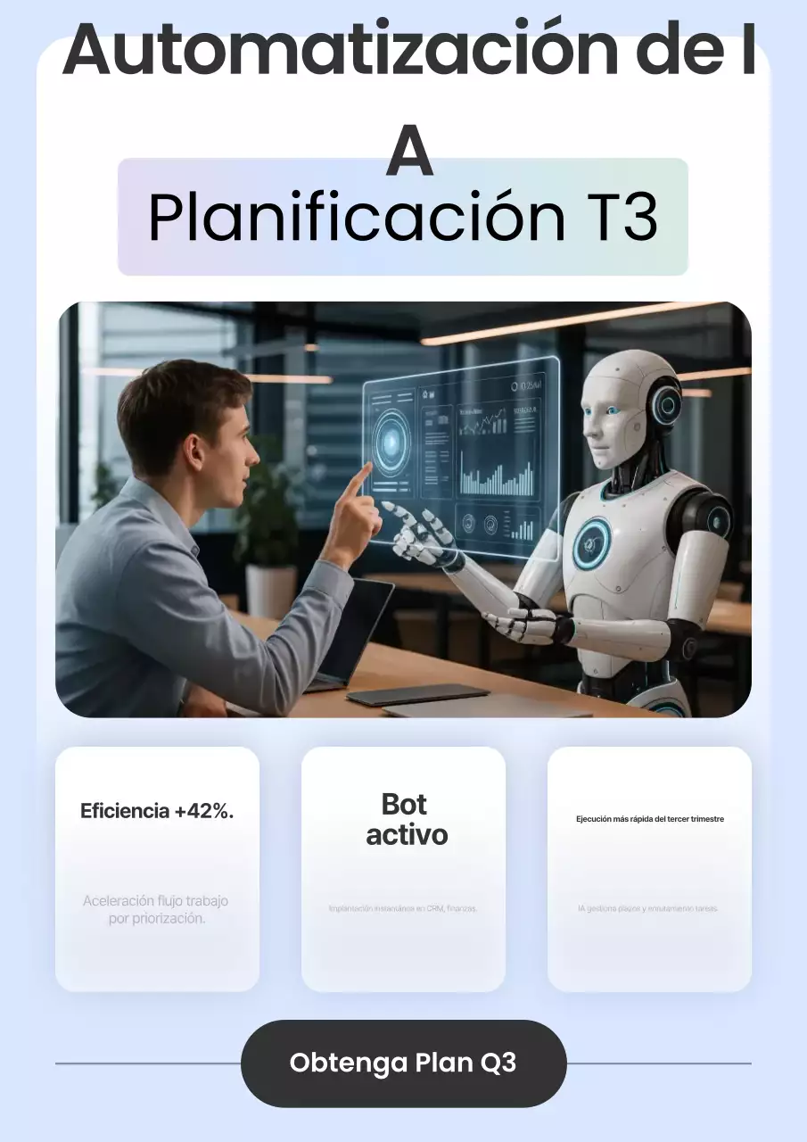 Planificación de IA de estilo futurista con degradado azul