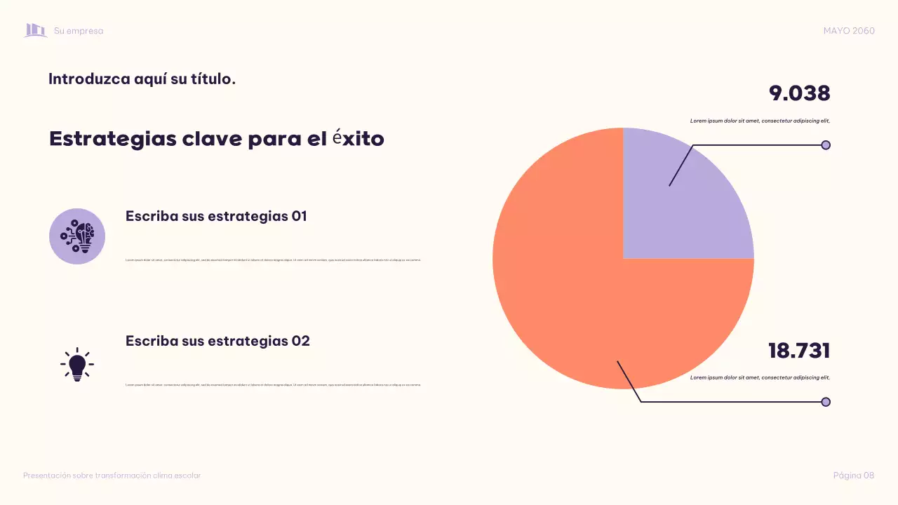 Presentación púrpura ilustrativa "Transformando juntos el clima escolar"