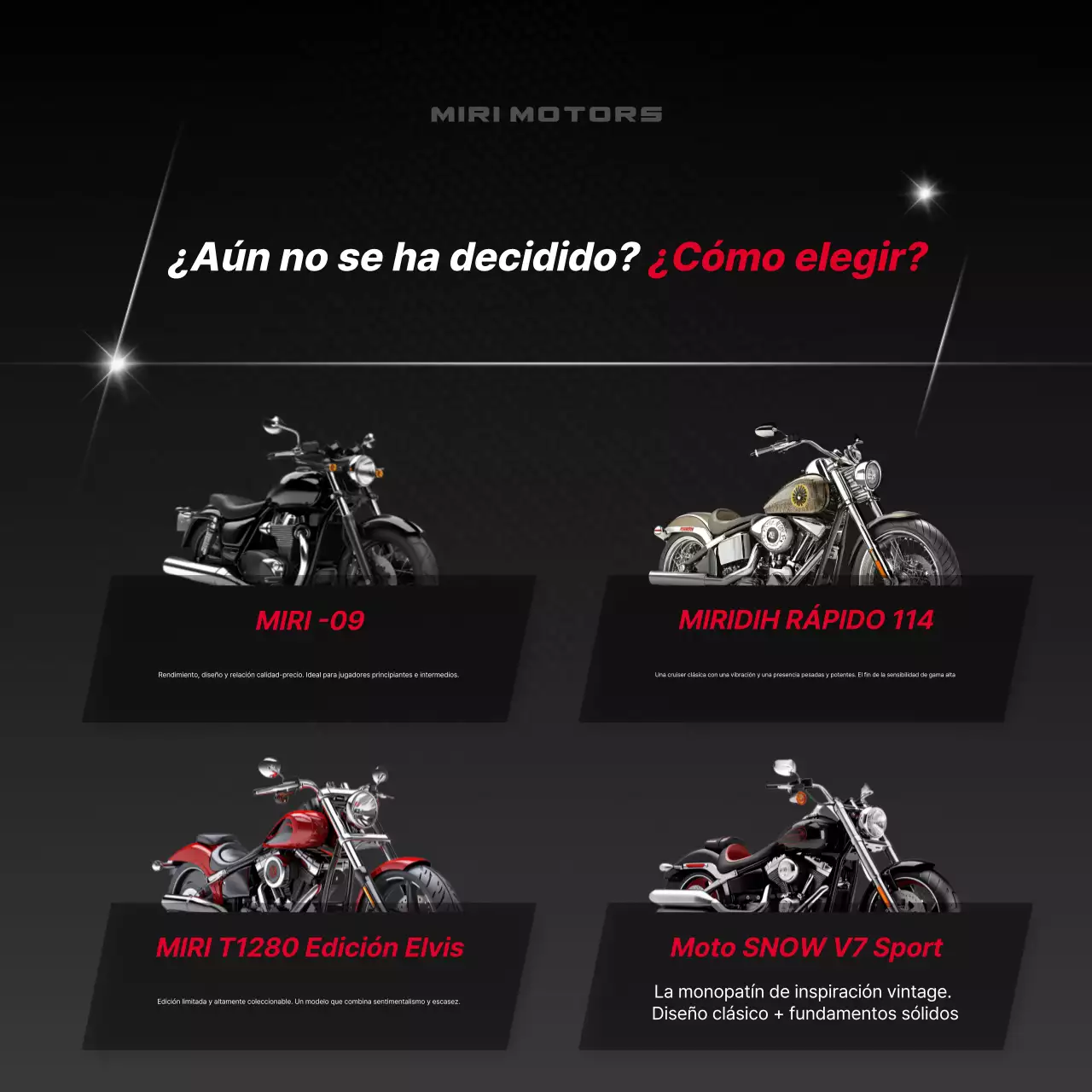 Anuncio de motocicleta moderna roja
