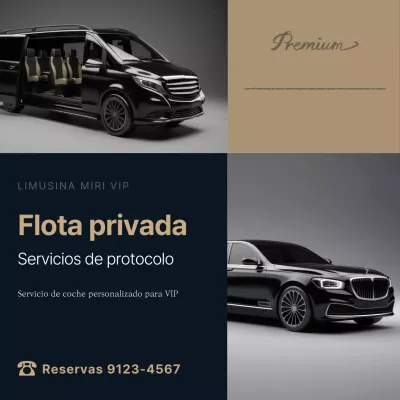Anuncio de servicio de coches de lujo negros