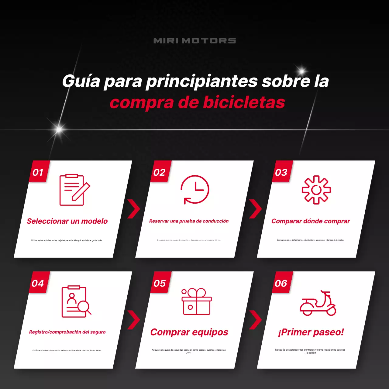 Anuncio de motocicleta moderna roja