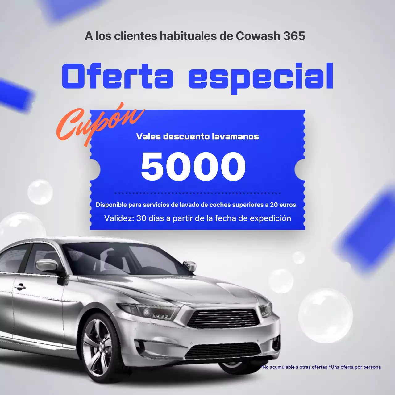 Descuento en lavado de autos Blue Modern