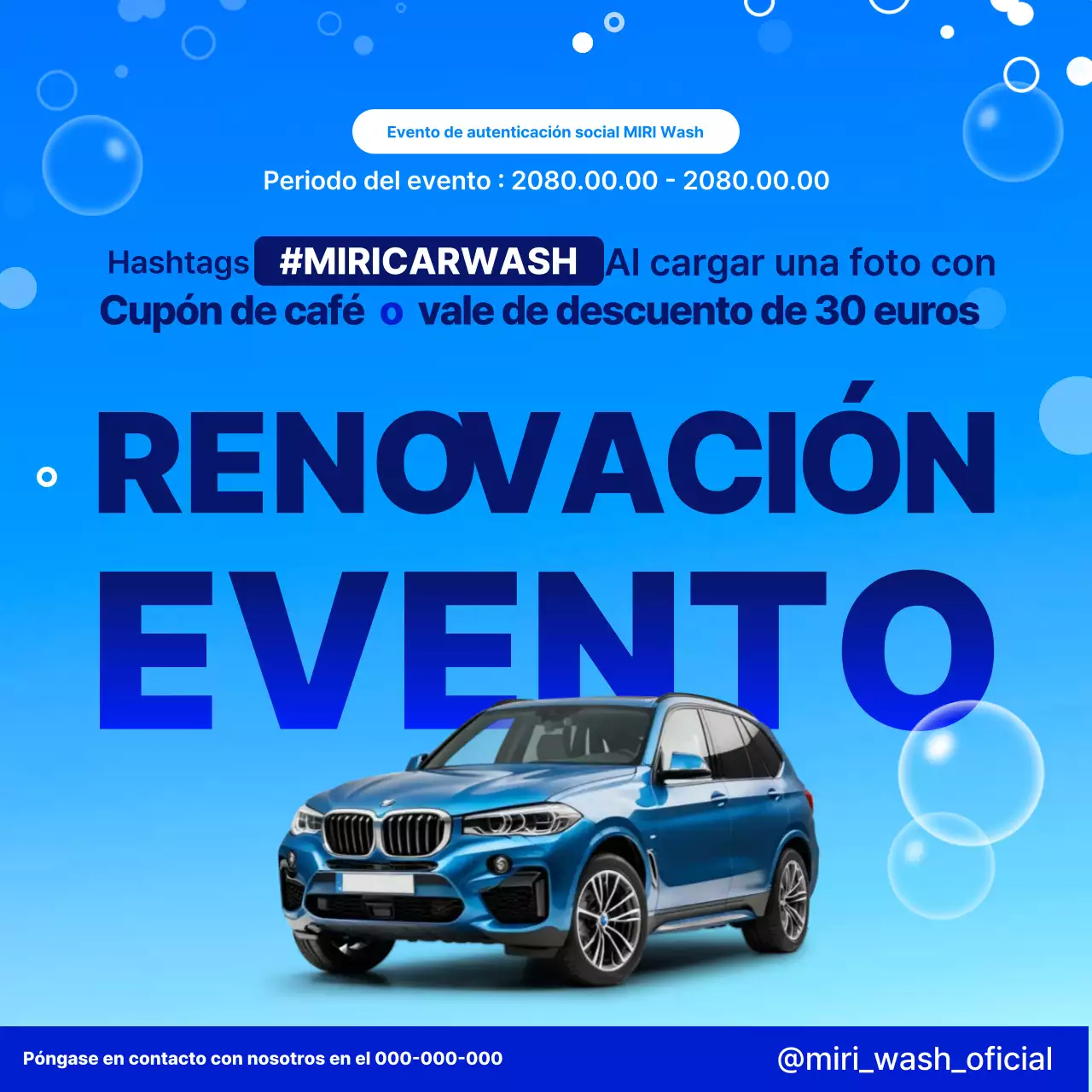 Promoción del evento Blue Modern Car
