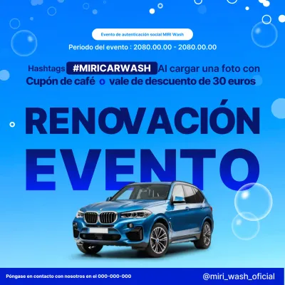 Promoción del evento Blue Modern Car