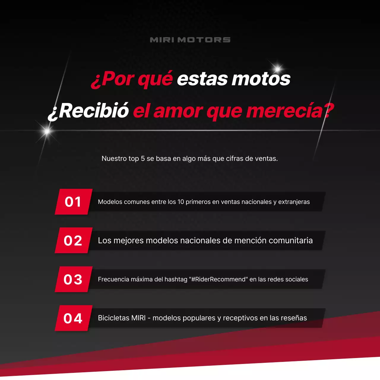 Anuncio de motocicleta moderna roja