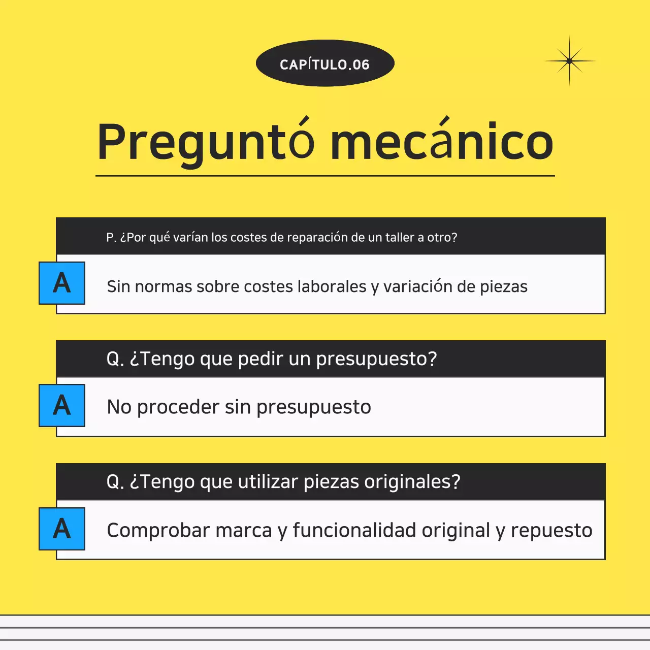Anuncio kitsch amarillo de reparación de motocicletas