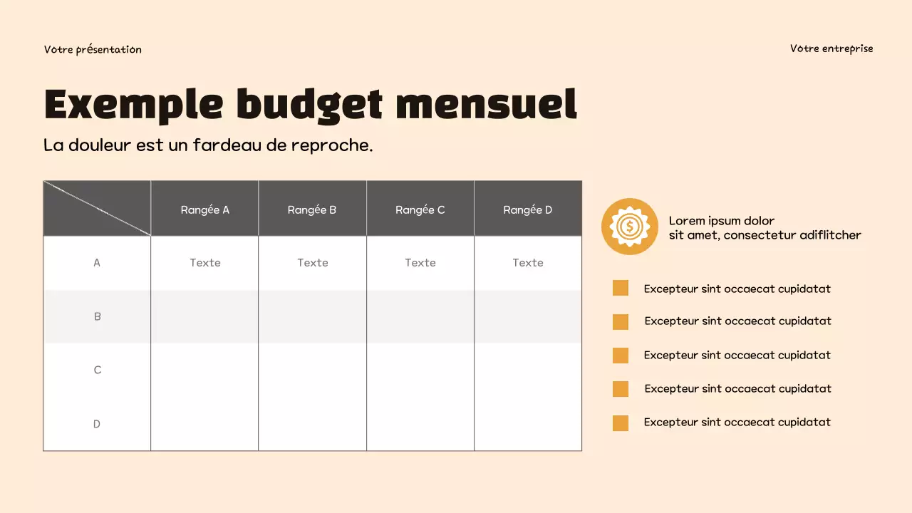 Présentation infographique sur la budgétisation tendance violette