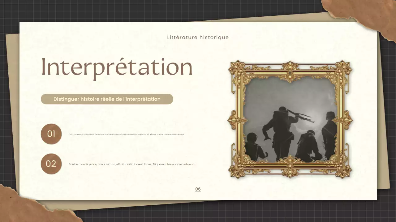 Présentation de la littérature historique et vintage sur l'or