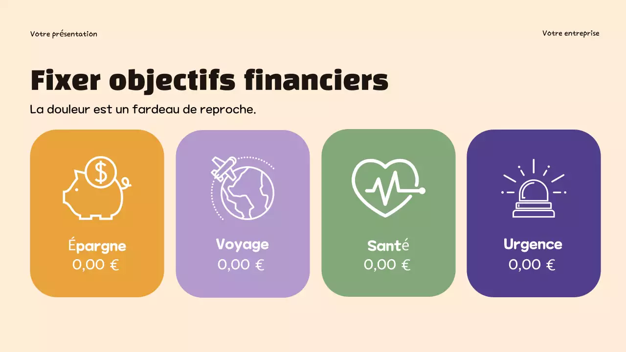 Présentation infographique sur la budgétisation tendance violette