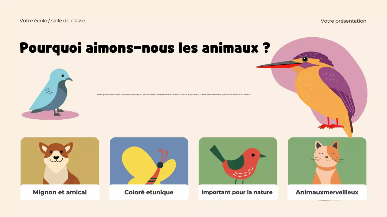 Modèle de présentation d'animaux ludiques