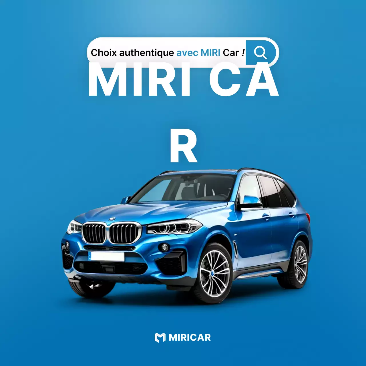 Publicité pour une voiture bleue moderne