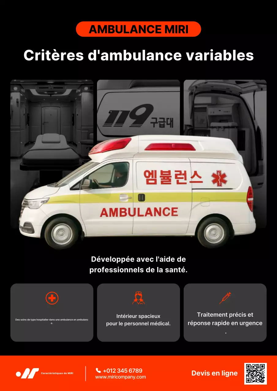 Publicité médicale d'urgence moderne noire