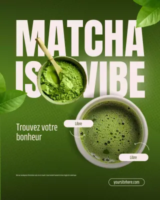 Publication Instagram sur la promotion du Matcha vert moderne