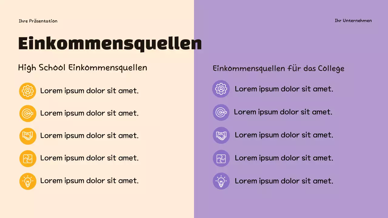 Lila Trendy Budgeting Infografik Präsentation