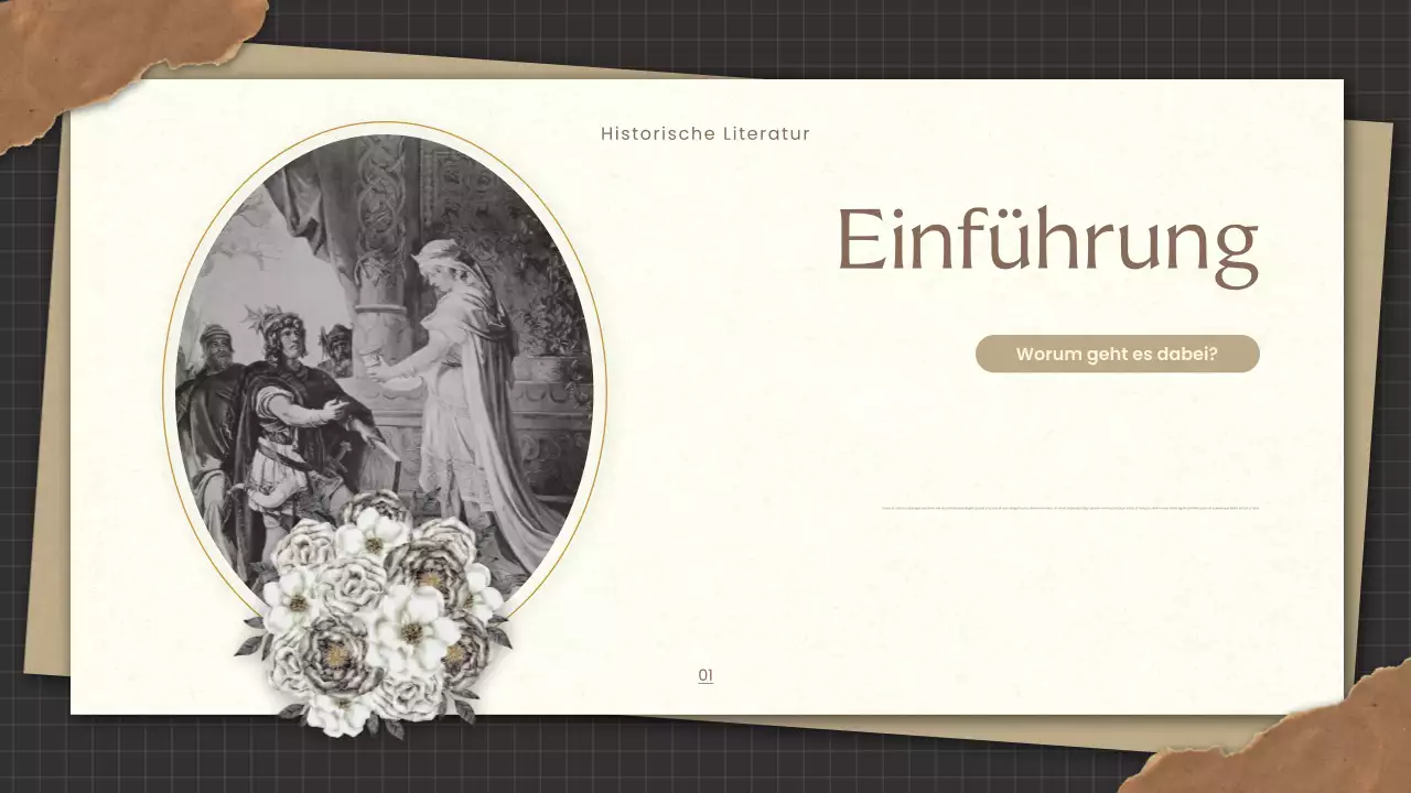 Gold Vintage Geschichte Literatur Präsentation