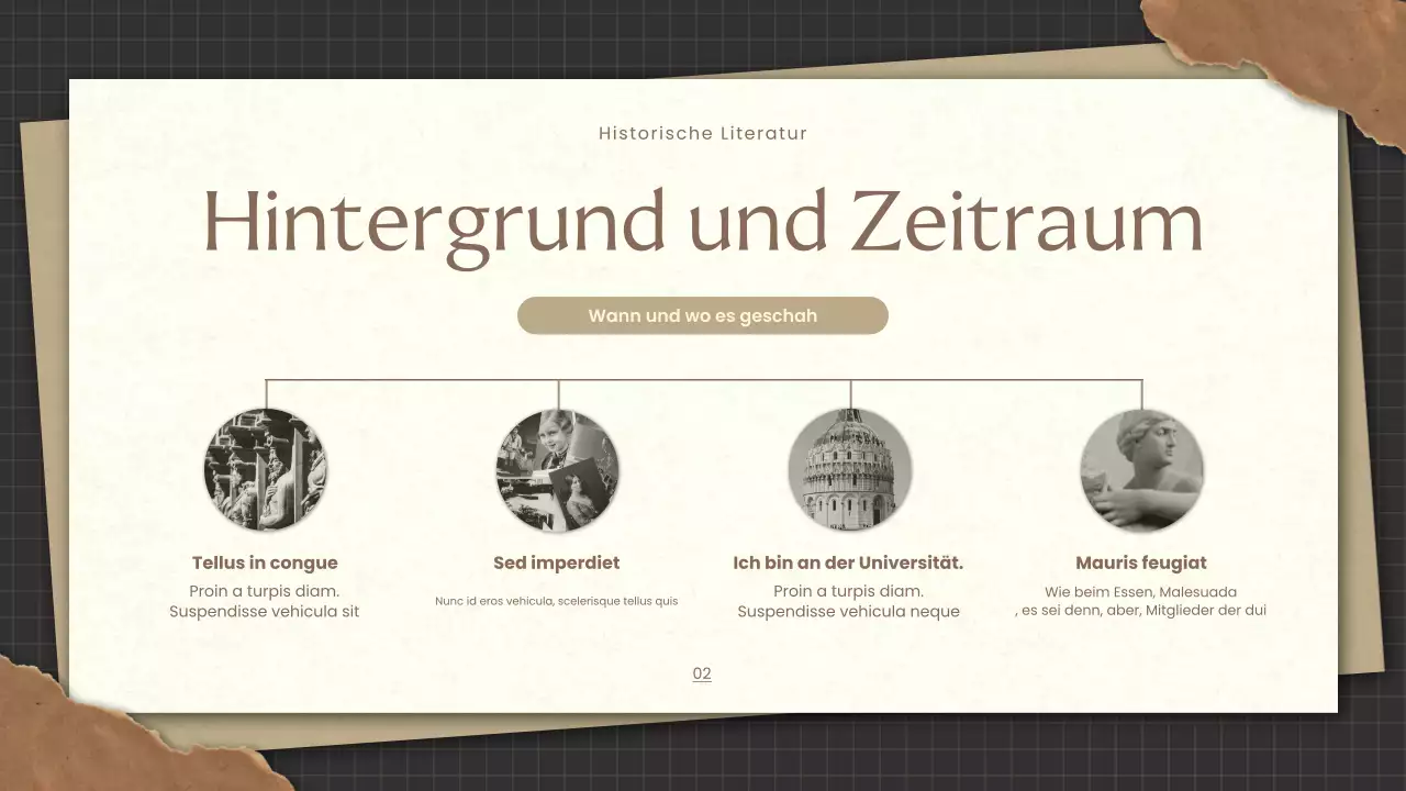 Gold Vintage Geschichte Literatur Präsentation