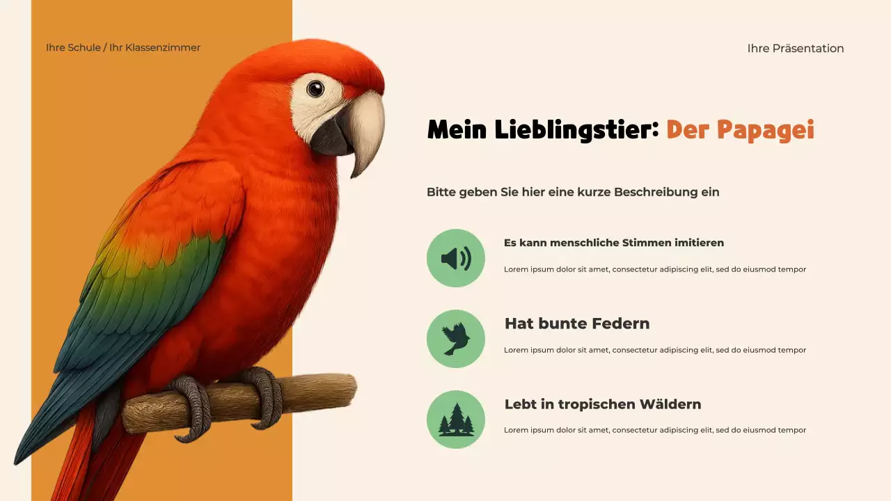 Verspielte Tiere Vorlage Präsentation