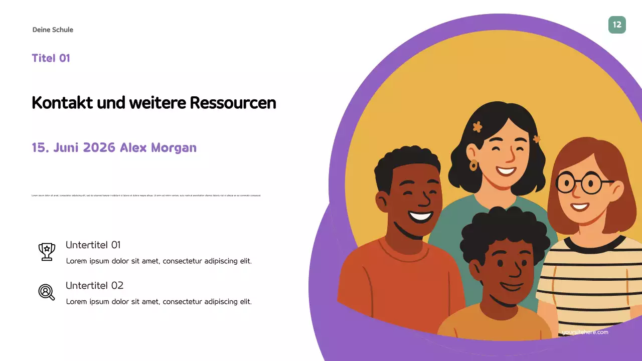 Lila spielerischer Bildungsleitfaden Präsentation