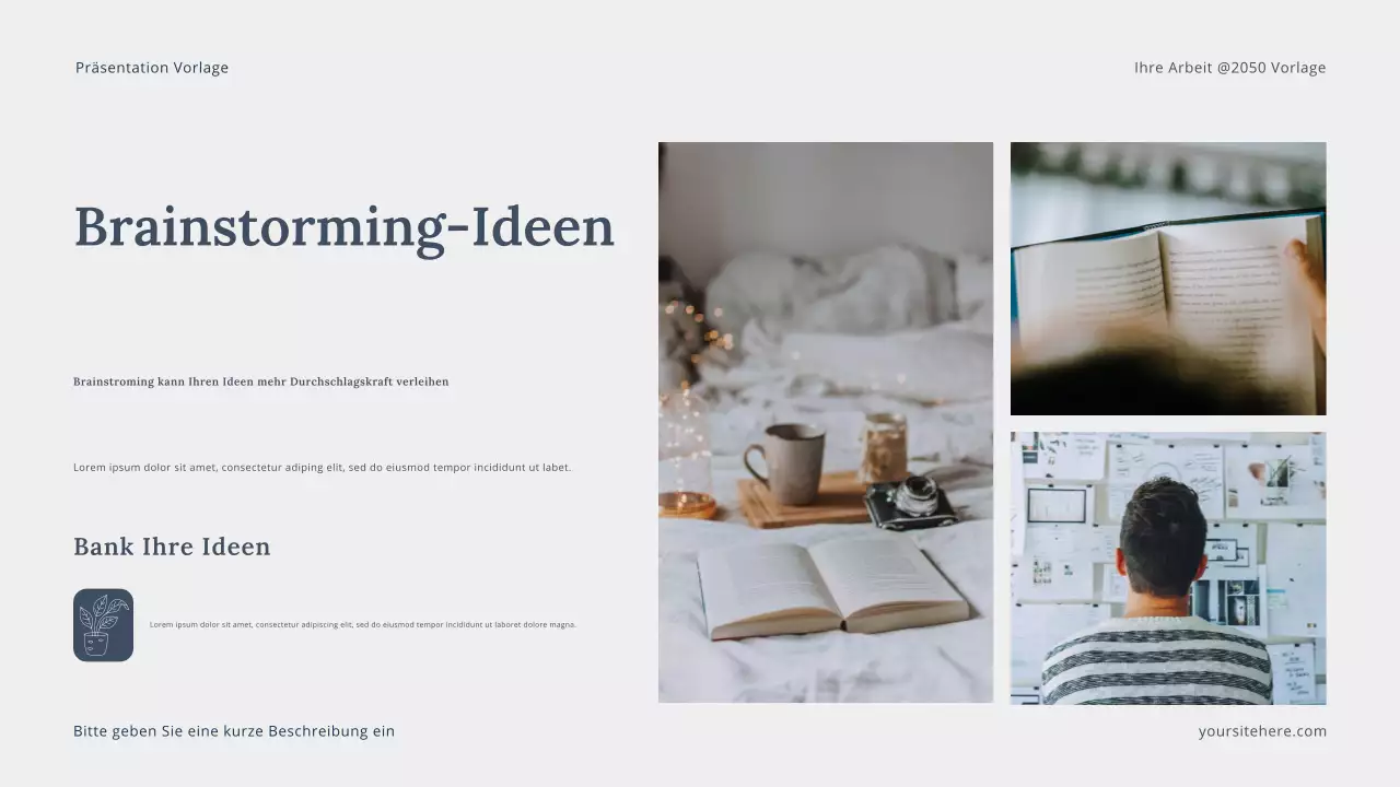 Graue moderne Storytelling-Präsentation