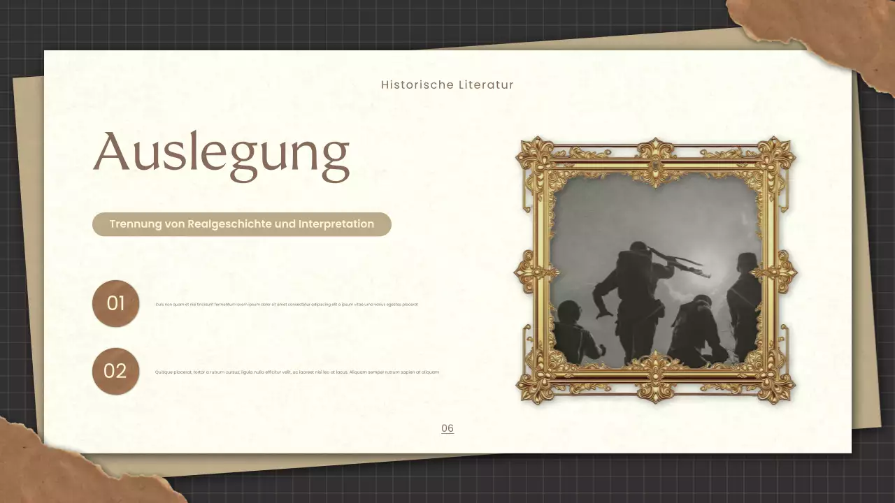 Gold Vintage Geschichte Literatur Präsentation