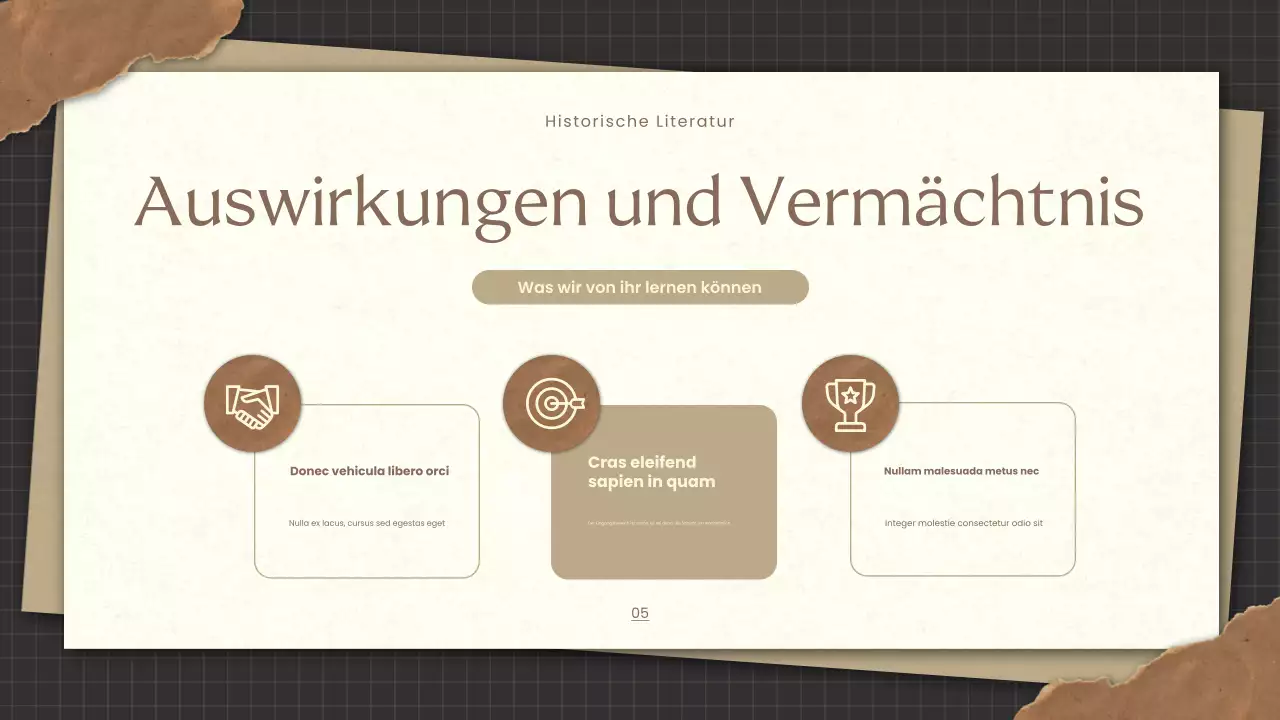 Gold Vintage Geschichte Literatur Präsentation