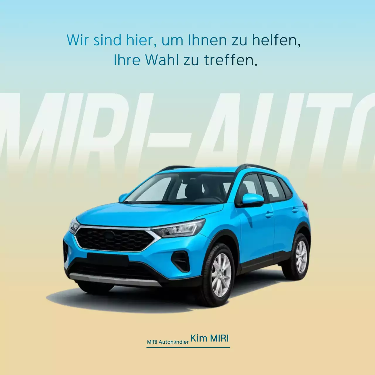 Himmelblaue moderne Autowerbung