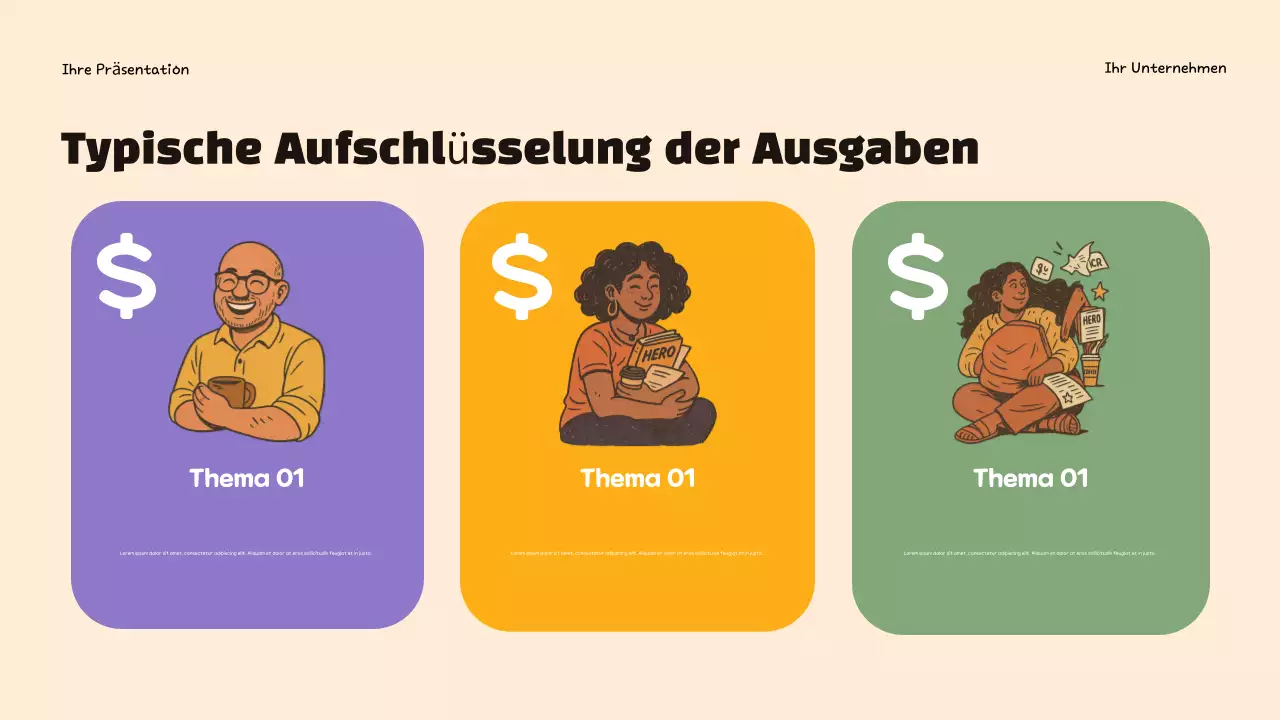 Lila Trendy Budgeting Infografik Präsentation