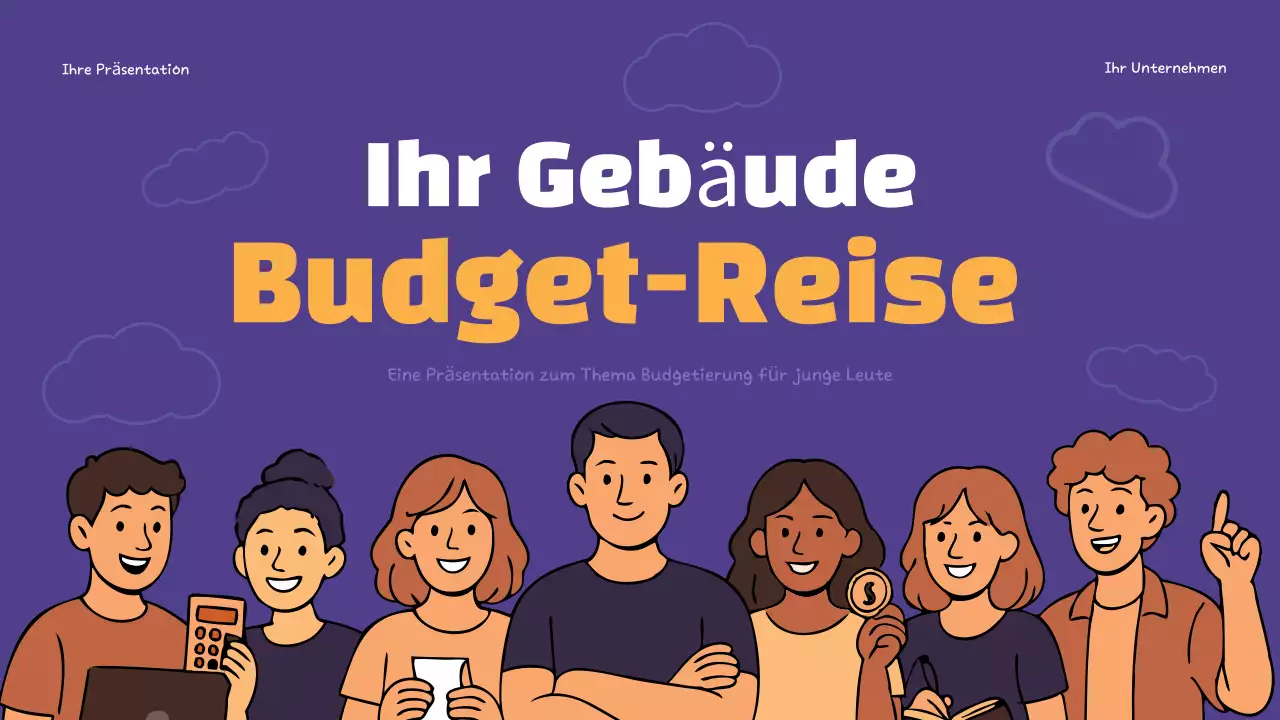 Lila Trendy Budgeting Infografik Präsentation