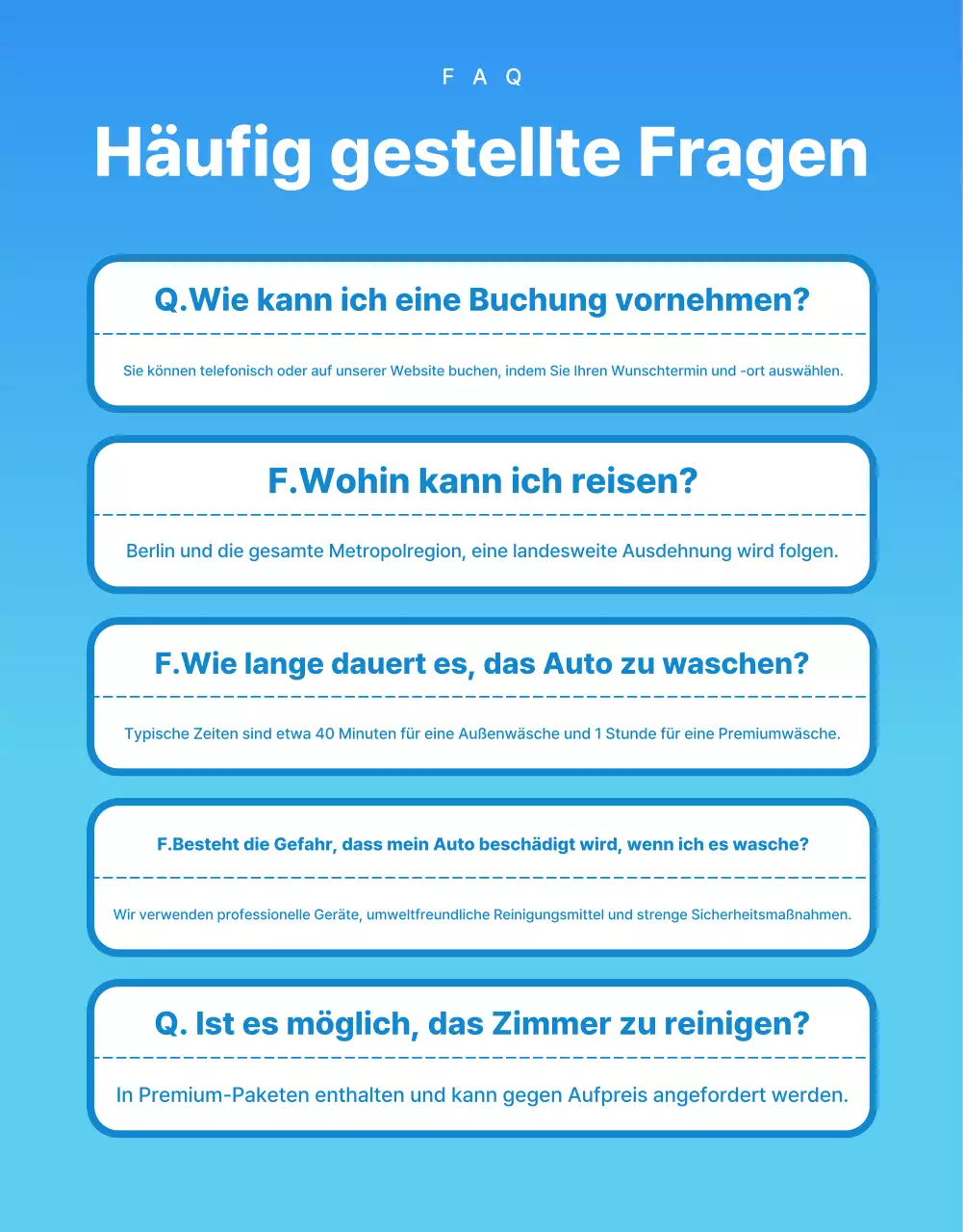 Blaue moderne Autowaschwerbung