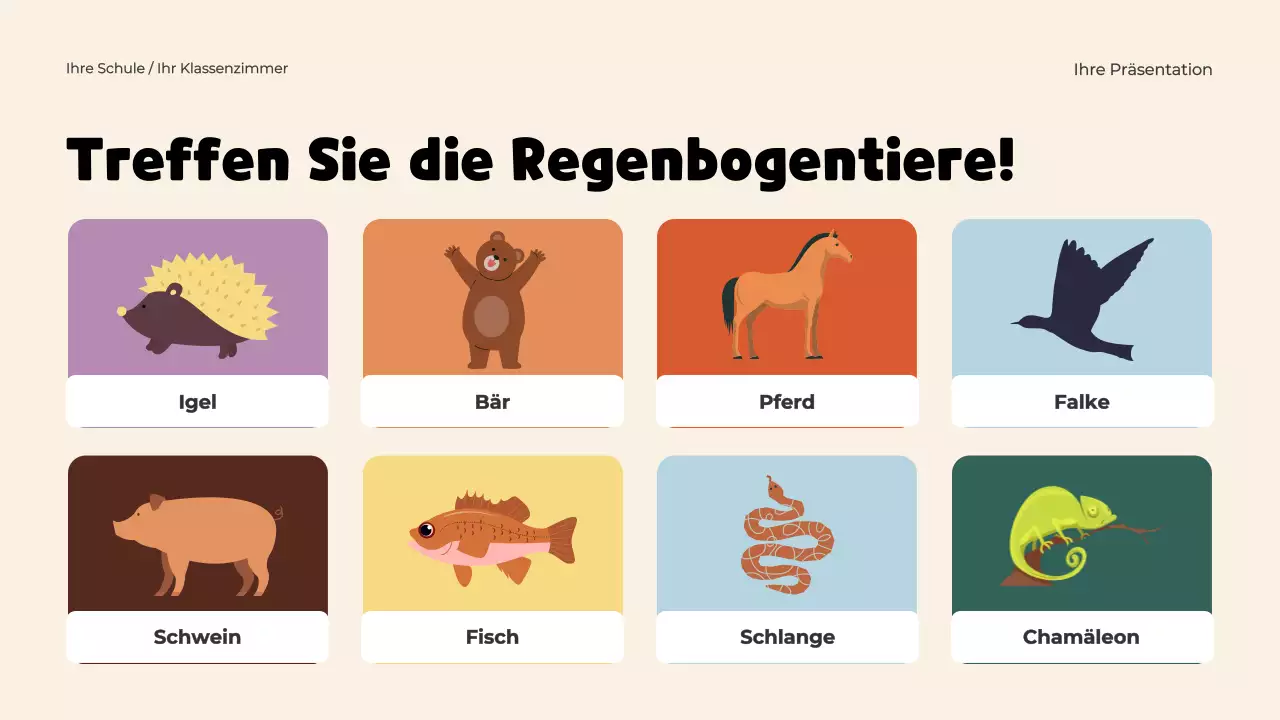 Verspielte Tiere Vorlage Präsentation