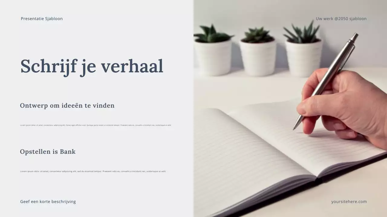 Grijze moderne vertelpresentatie