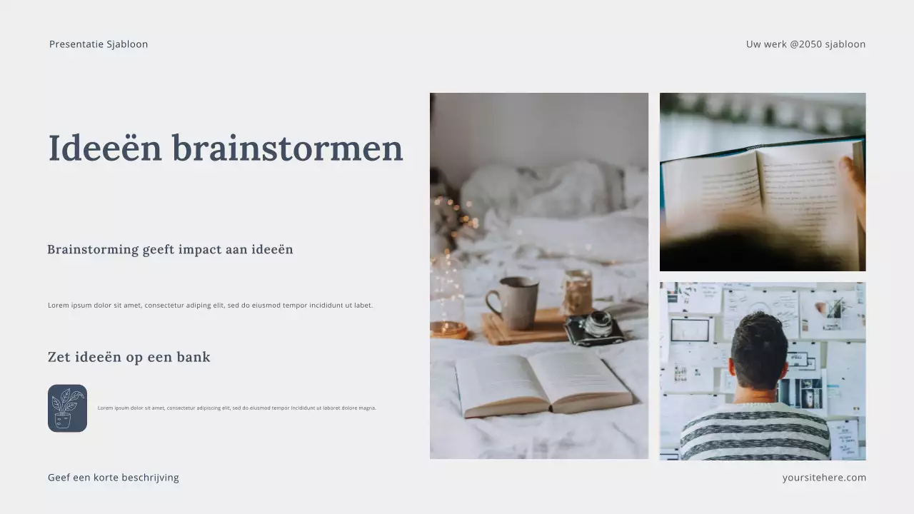 Grijze moderne vertelpresentatie