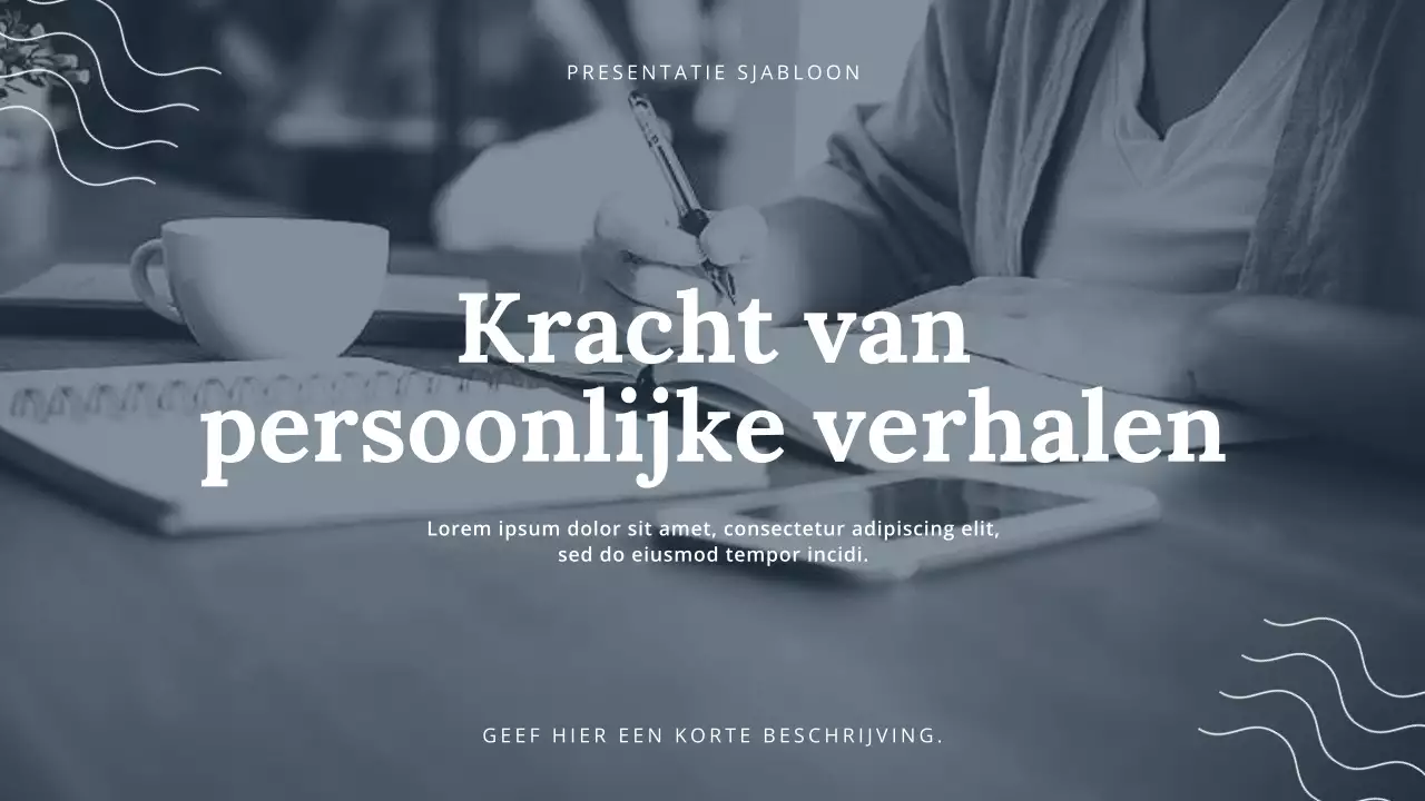 Grijze moderne vertelpresentatie