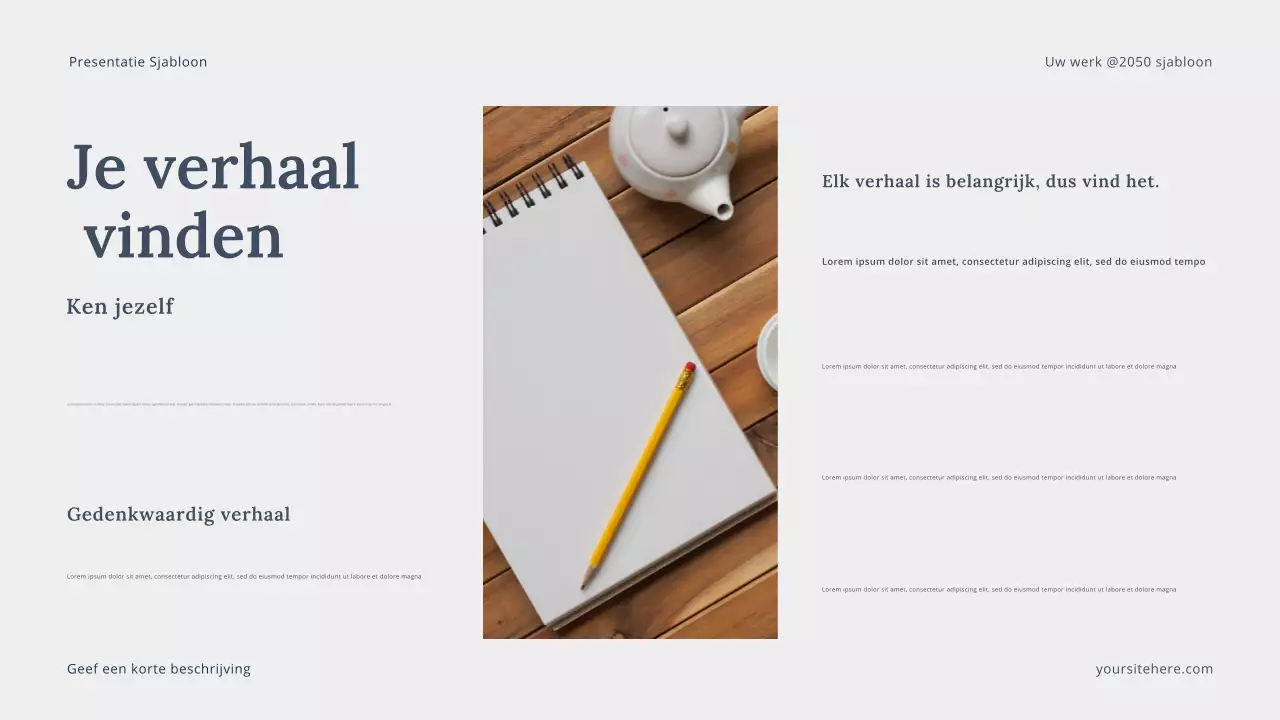 Grijze moderne vertelpresentatie