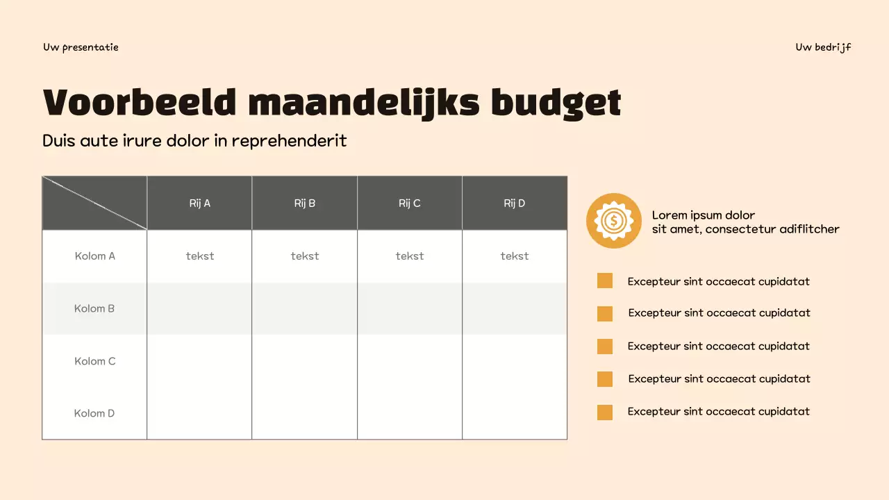 Paarse trendy budgettering infographic presentatie