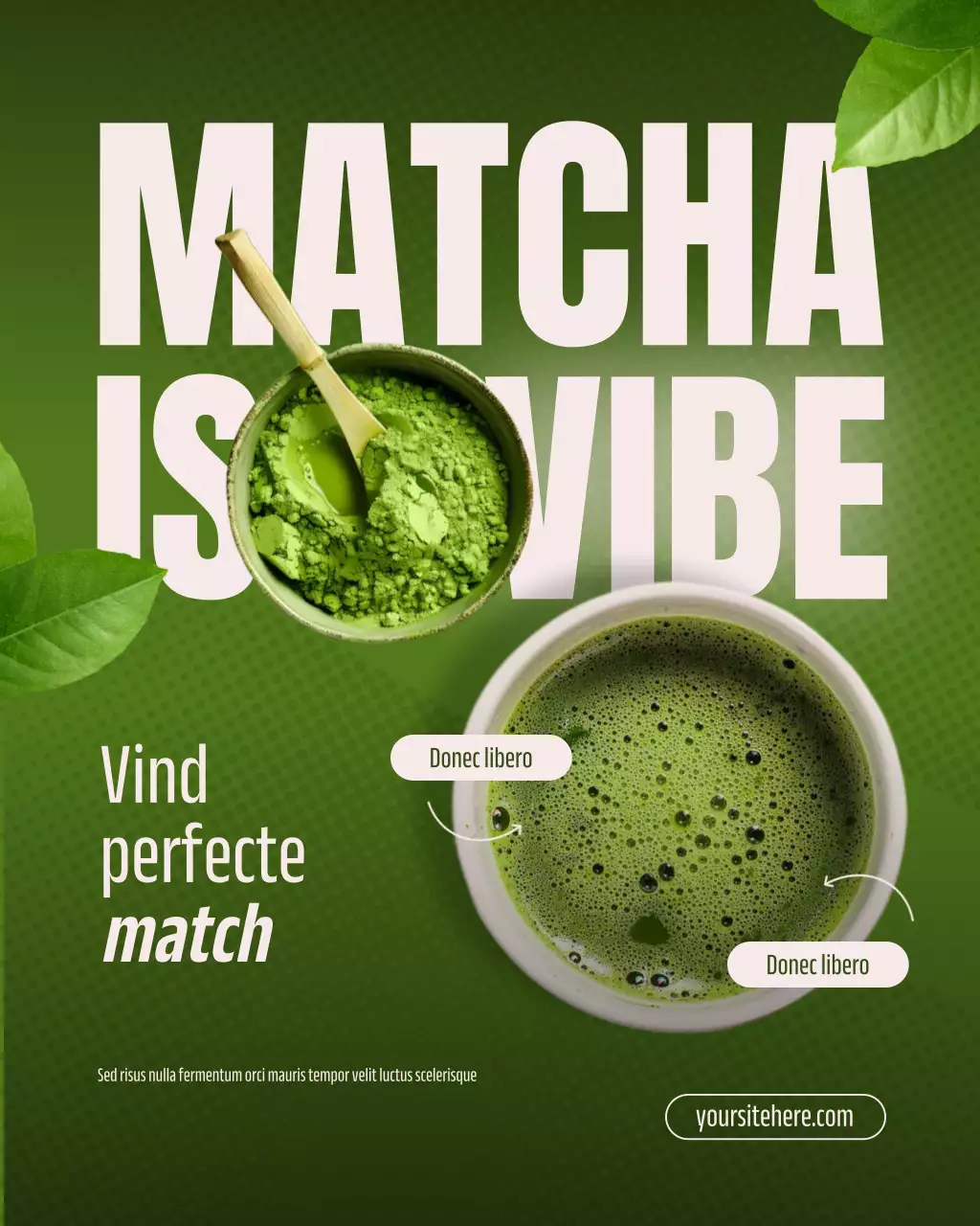 Instagram-bericht voor Green Modern Matcha-promotie