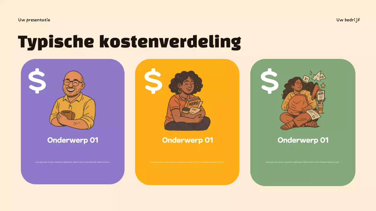 Paarse trendy budgettering infographic presentatie