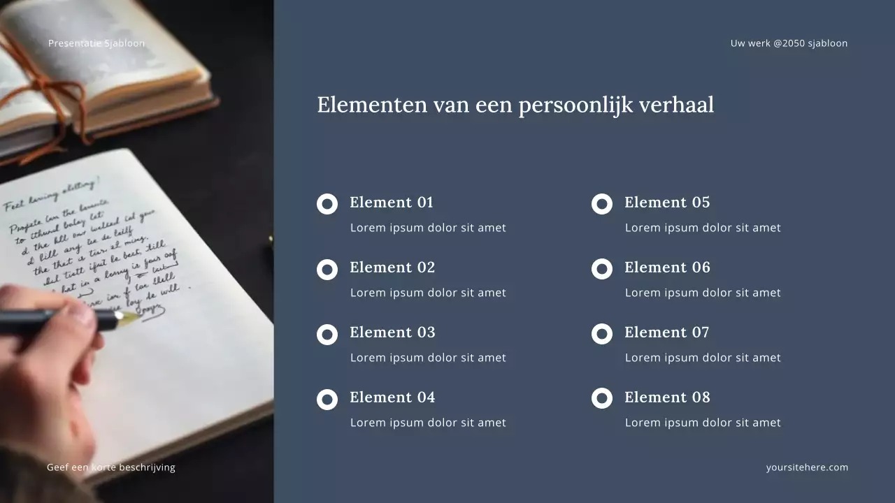 Grijze moderne vertelpresentatie